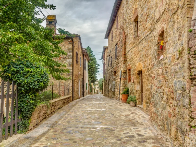Beautiful street in Monterriggioni in Italy