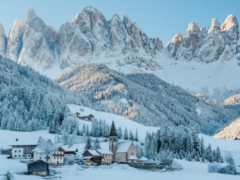 Beautiful village in the Dolomites