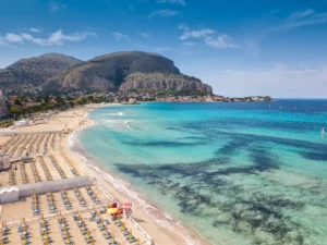 Mondello Beach in Sicily, Italy