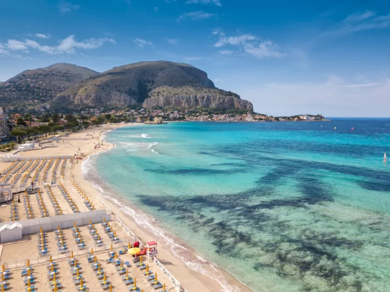 Mondello Beach in Sicily, Italy