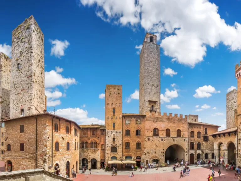 Piazza del Duomo in historic San Gimignano is famous