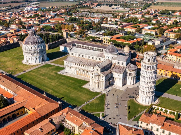 Pisa Cathedral with Leaning Tower of Pisa on Piazza dei Miracoli
