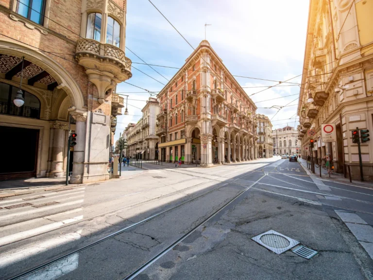 Street in the city Turin in Italy