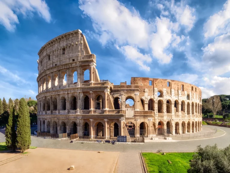 The Colosseum is not crowded during the morning