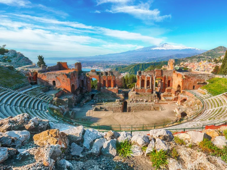 View from the Taormina Amphitheatre in Sicily