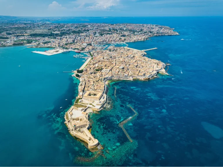 View of Ortygia Island and Syracuse City
