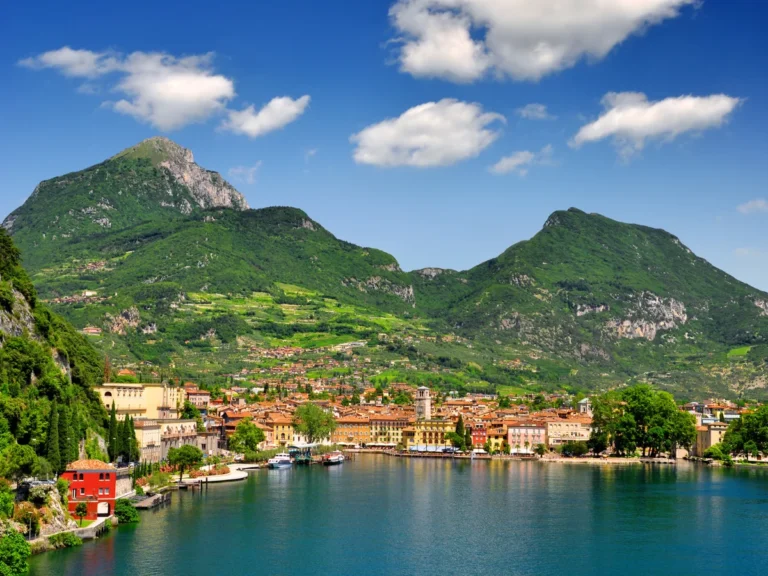 Riva del Garda is nestled in the Italian Alps