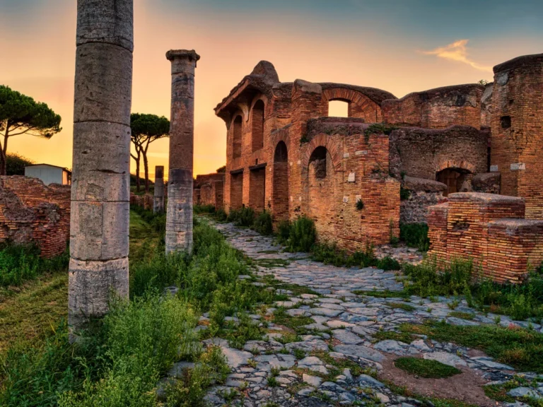 Walking around the ruins of Ostia Antica
