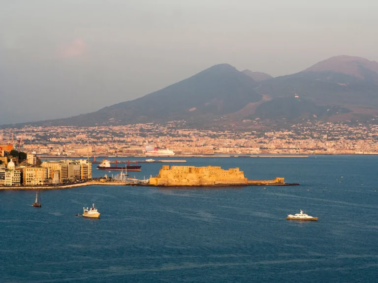 Aerial view of Castel dell' Ovo in Naples City