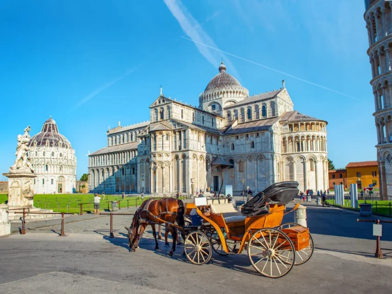 Horse carriage in the beautiful city Pisa