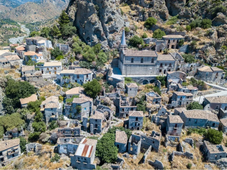 Pentedattilo is a historical ghost town in Italy