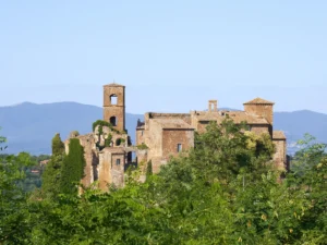 Skyline of the ghost town Celleno