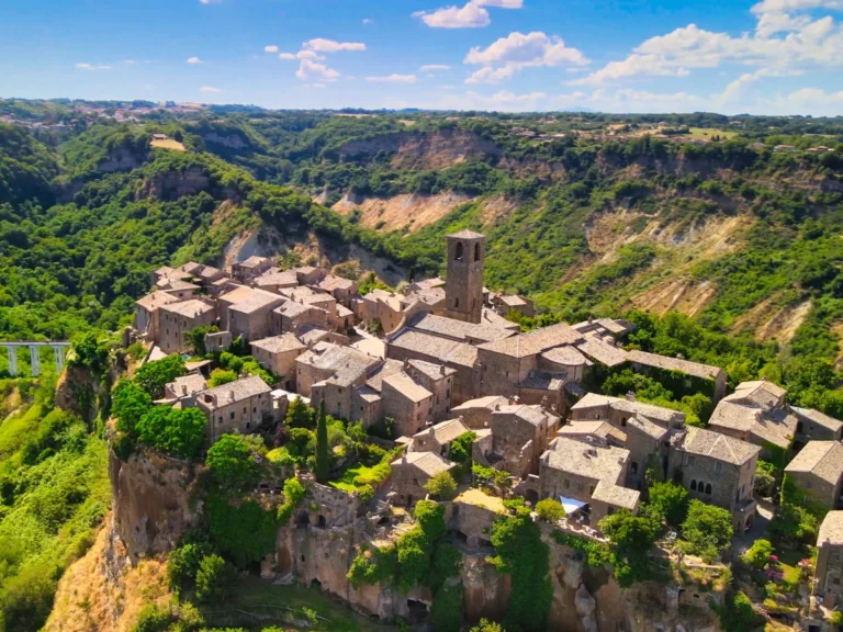 The beautiful medieval town of Civita di Bagnoregio in Italy