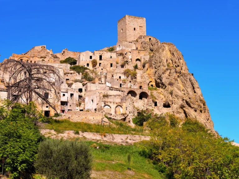 The historical abandoned town Craco in Italy