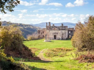 View of the ghost town Monterano that dates back to the Romans